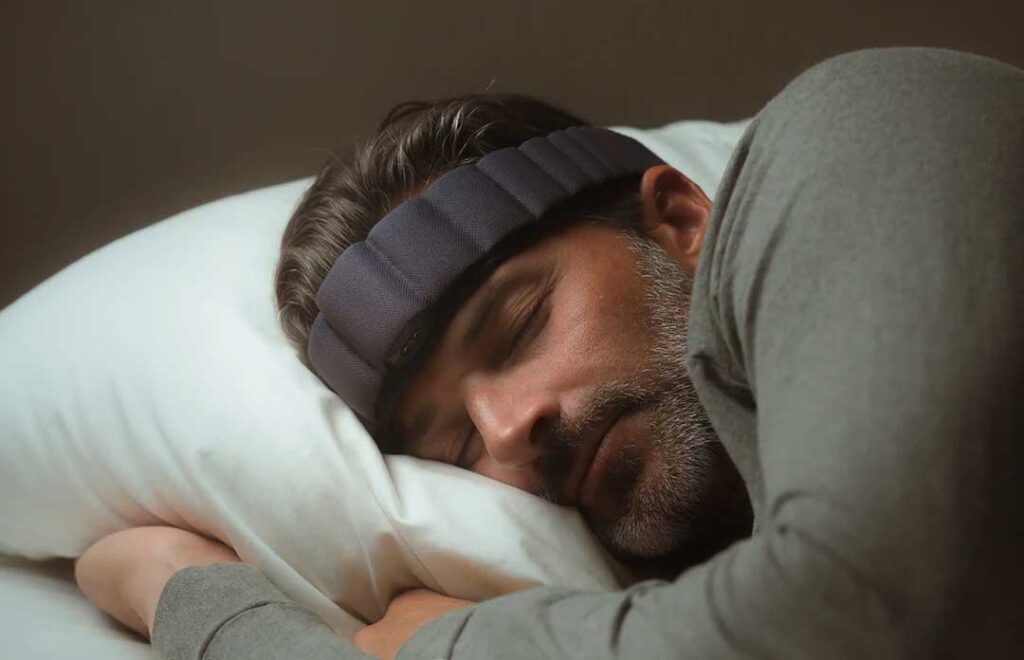 View of Somnee's second-gen sleep headband uses AI to boost sleep performance ...